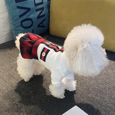 China Viable Wholesale Luxury Christmas Of Fall College Style Pet Product Spring Dog Dress Cotton Pet Clothes Dog Clothes Dresses And Plaid for sale