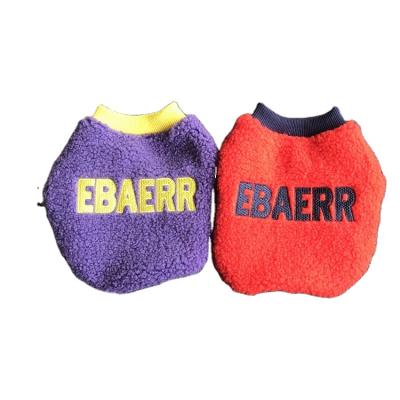 China Hot Selling Cute Embroidery Dog Clothes Winter Viable Letter Small Dog Warm Hoodies Wool for sale