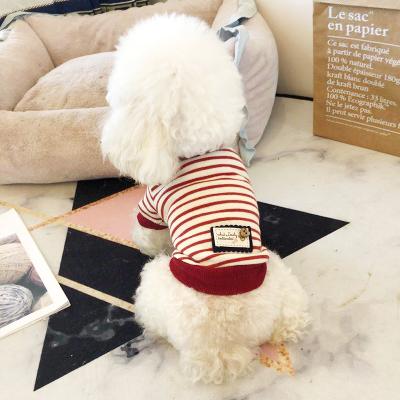 China New Arrival Dog Sustainable Pet Clothes / Fall Leisure Dog Clothes Striped Spring Hoodies for sale