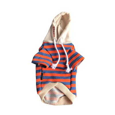 China Spring and Autumn Sustainable Leisure Dog Pet Hoodies Striped Dog Clothes for sale