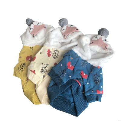 China Sustainable Winter Dog Pet Clothes Warm Cute Pattern Colorful Dog Hoodies for sale