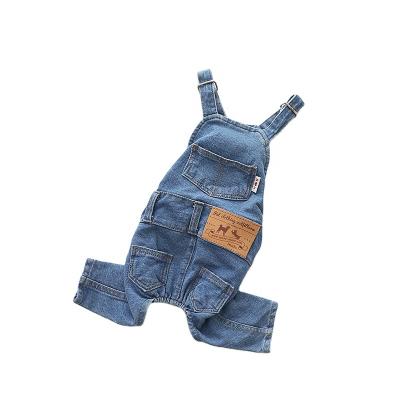 China Blue Personalized Viable Plain Lattice Dog Pet Jumpsuits And Leisure Stretch Dog Clothes for sale