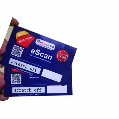 China Brand Protection Security Scratch Anti-Counterfeit Board Off Lottery Ticket Card Paper Printing for sale