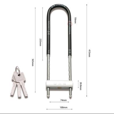 China Good Quality Sturdy Iron Door U Lock Glass Bicycle Lock for sale