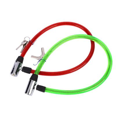 China Outdoor Cheap Price Bicycle Lock Motorcycle Wire Lock Security Cable Steel Wire Metal Bicycle Security with 2 Keys for sale