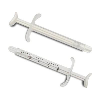 China Disposable pp 2ml dental syringe with pre-bent plastic luer-lock needle for sale