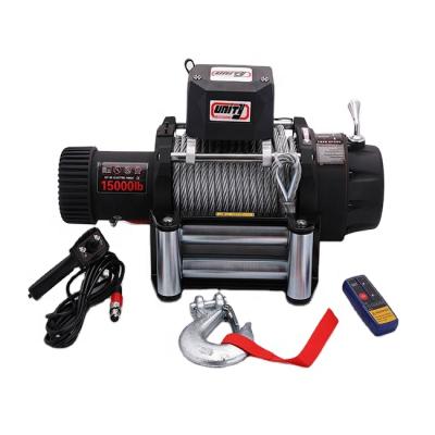 China Vertically lift or horizontally and obliquely draw heavy hot selling 4X4 weights 15000lbs 12v electric winch for universal car 15000lbs with steel rope for sale