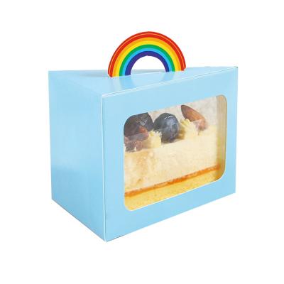 China Wholesale Disposable Classic Triangle Shape Foam Food Grade Portable Cake Boxes Small Up Gift Box Packaging for sale