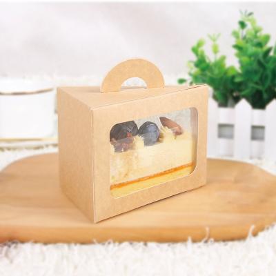 China Wholesale Disposable Classic Triangle Shape Portable Mousse Food Grade Cake Boxes Small Mousse Cake Box for sale