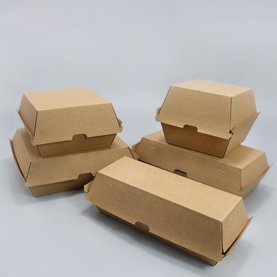 China Recyclable Support Custom Specification Writing Package Fast Food Box Paper Hamburger Gift Box for sale