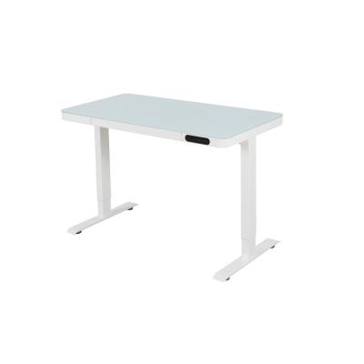 China Glasstop Lifting Desks (Height) Modern Adjustable Desk Double Motor Adjustable Glasstop for sale