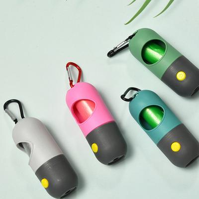 China Amazon Viable Success Custom Degradable Pill Form Cat And Dog Poop Bag Holder With Led Lightweight Portable Plastic Dog Poop Bag for sale