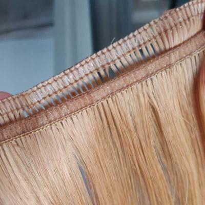 China High Quality 100% European Remy Human Hair Invisible Lace Silky Straight Wave Flat Weft Hair Extension for sale