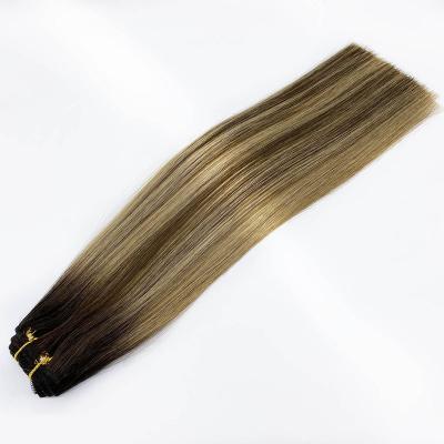 China Double Wave Hair Weft Weave Silky Straight Machine Drawn Hair Weft Extension for sale