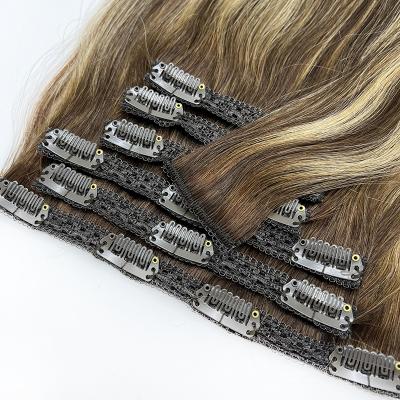 China Straight Newcomer High Quality Popular Style Clips In Raw Indian Remy Human Hair for sale