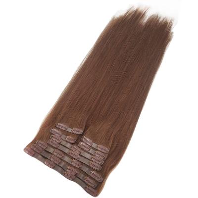 China High Quality Durable Double Wave Silky Straight Hair Extension PU Clip In Hair Seamless Extension for sale