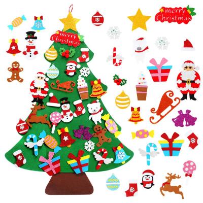 China Christmas Decoration Felt Christmas Tree Snowman Wall Decorations Kids Toys Home Decorations for sale