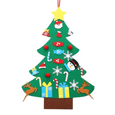 China Christmas Decoration The New Green Diy Christmas Tree Felt Christmas Ornaments For Kids Decorative Set for sale