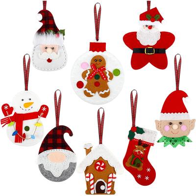 China 3D Santa Claus Christmas Decoration Christmas Party Decoration Cute Felt Pendant Pendant for sale