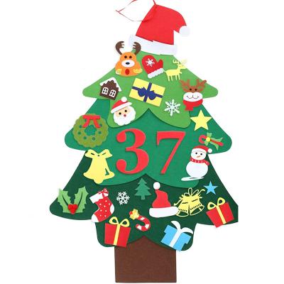 China Christmas Decoration Fashion Felt Christmas Countdown Calendar Party Decoration Christmas Tree Pendant Calendar for sale