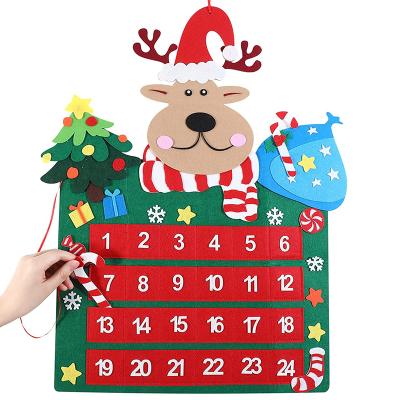 China Christmas Decoration Christmas Party Decoration Christmas Countdown Cute Felt Pendant Calendar for sale