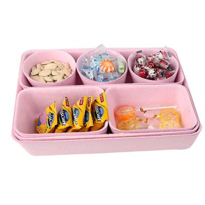 China Two Color Felt Desk Viable Storage Box Desktop Mess Matching 8 Piece Storage Box for sale