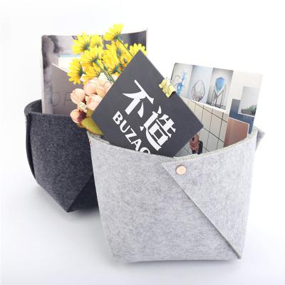 China New Felt Desktop Debris Foldable Portable Storage Basket Viable Desktop Storage Basket for sale