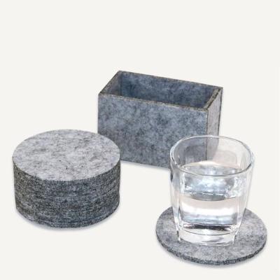 China Sustainable reusable absorbent felt cloth table drink coasters set of for sale