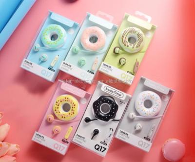 China Receiving call listening kids music donut earphone and donut earphone earbuds with donuts box package for sale