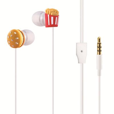 China Cheap cute In-ear burger and chips earphone for mp3 for promotion and gift for sale