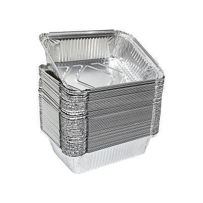 China Restaurant or fast food store or school canteen restaurant use customized fast food take out eco microwave lunch box aluminum foil container disposable food containers for sale