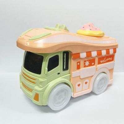 China Toy Cartoon Electric Toy Diecast Bus for Boys Soft Play with Sound and Light for sale