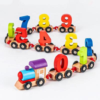 China Wooden Education Toy DIY Math Toys Wooden Train for sale