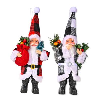 China PP Pattern Cotton+Cloth Art+PVC Fuzzy Santa Toy Plush Doll Christmas Decoration for sale