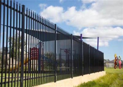 China 6FTX8Ft Black Powder Coated Steel Security Garrison Fence Steel Fence for sale