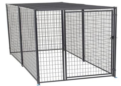 China Suitable for indoor and outdoor black metal dog cage folding stainless steel pet cage for sale