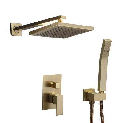 China Contemporary Gold Conceal Bathroom Rain Shower Set With Faucet for sale