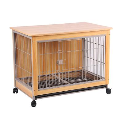 China High Quality Breathable Stain Steel Frame Wooden Dog Cage Dog Bed for sale