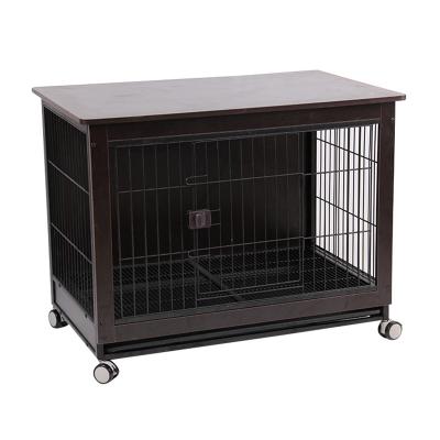 China Breathable Dog Cage New Product Hot Sale Indoor Outdoor Brown Wood Stain Windproof House for sale