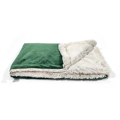 China Sustainable Comfortable And Warm Green Crystal Velvet Pet Blanket Dog Blanket Manufacturers Customized for sale