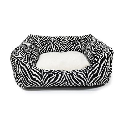 China Manufacturer Customized Wholesale Comfortable Breathable Black And White Zebra Pattern Dog Bed Pet Nest for sale