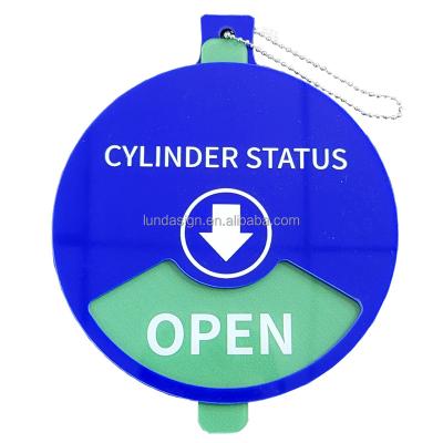 China 8cm Hospital Acrylic Oxygen Cylinder Status Identification, Equipment Status Tag, Device Status Signage for sale