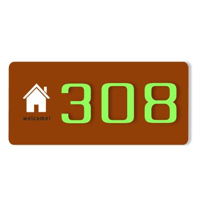 China Modern Luminous Material Photoluminescent Sign Manufacturer Acrylic Door Number Film Address Runway Start Glow In The Dark Photoluminescent House Numbers Signage for sale