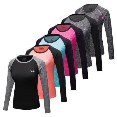 China High Quality Round Neck T-shirt QUICK DRY QUICK DRY Empty Round Gym Sports Long Sleeve Women's T Shirt for sale