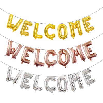 China Party decoration balloon BLN 16 inch WELCOME gold foil balloons set manufacturer Inflatable Air Letters decoration balloons for sale