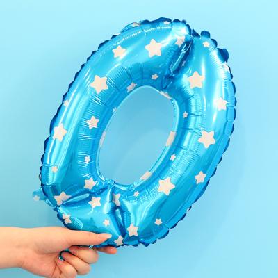 China Party decoration BLN balloons 16 inch blue star number foil balloon helium globes birthday party decoration wholesale for sale