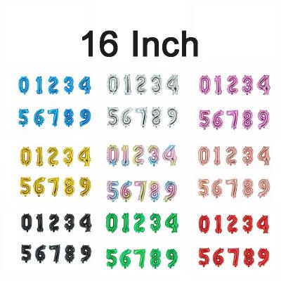 China 16 Inch Party Decoration BLN Number Shape Foil Balloon Helium Globes For Birthday Party Decoration Balloons for sale