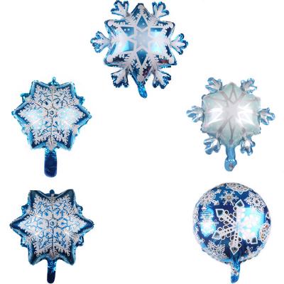 China Party Decoration BLN Snowflake Shaped Foil Balloons Winter Stars Factory Birthday Christmas Helium Globos Foil Balloon for sale