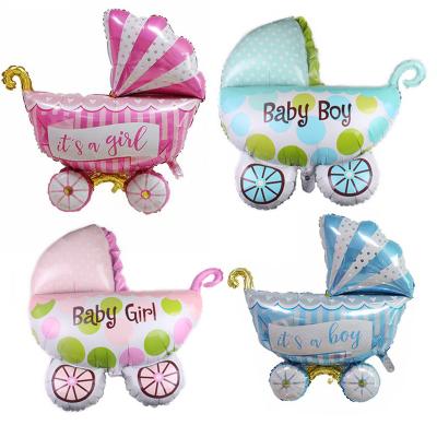 China Paty Decorations Party Decorations Party Decorations Baby Carriage Balloon Factory Pink Blue Boy Girl Kids Trolley Foil Balloons for sale