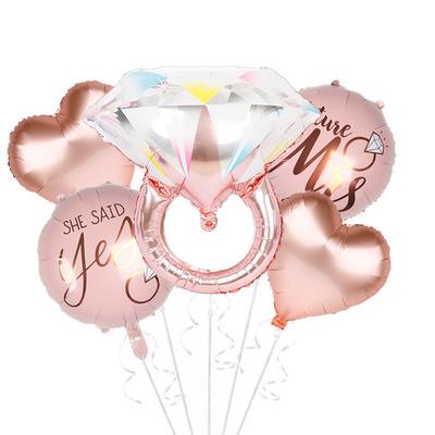 China Party Decoration BLN Wedding Foil Balloons Bride Rose Gold Diamond Ring Mylar Love To Be Party Decor Kit Globos Balloon for sale